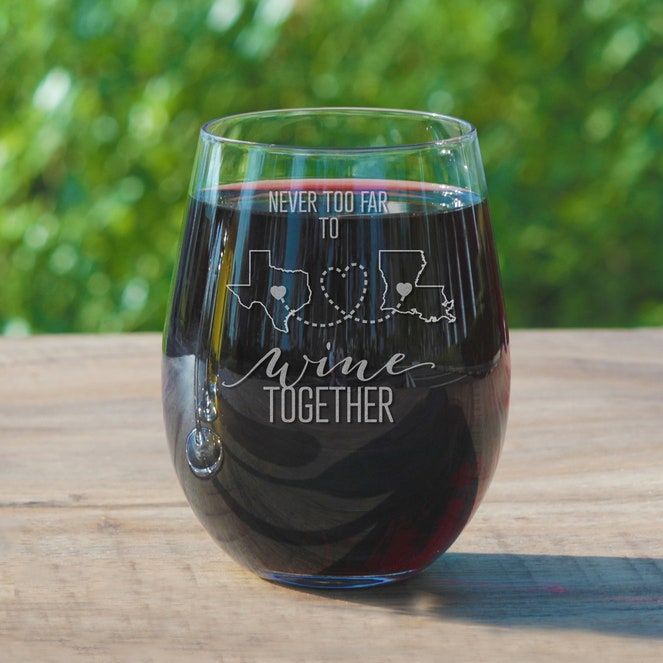 Long Distance Friendship Stemless Wine Glass