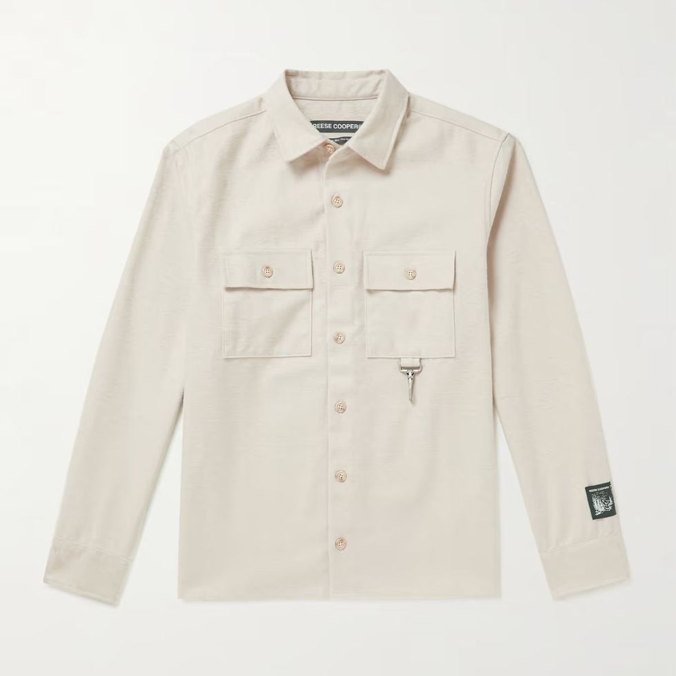 Logo-Appliquéd Cotton-Flannel Shirt