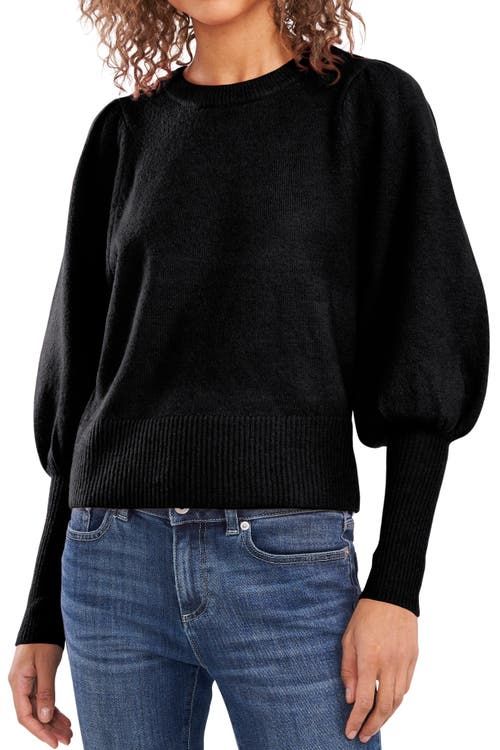 Puff-Sleeve Crewneck Sweater