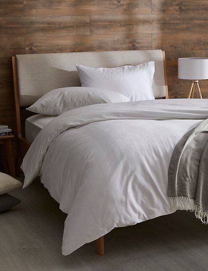 white company brushed cotton bedding