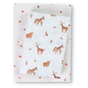 Winter Animals and Stars Wrapping Paper
