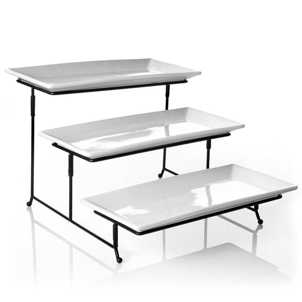 3-Tier Plate Set with Metal Stand