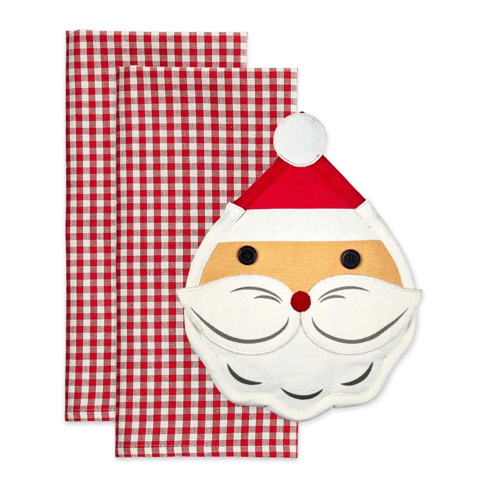 Jolly Santa Potholder and Towel Gift Set 