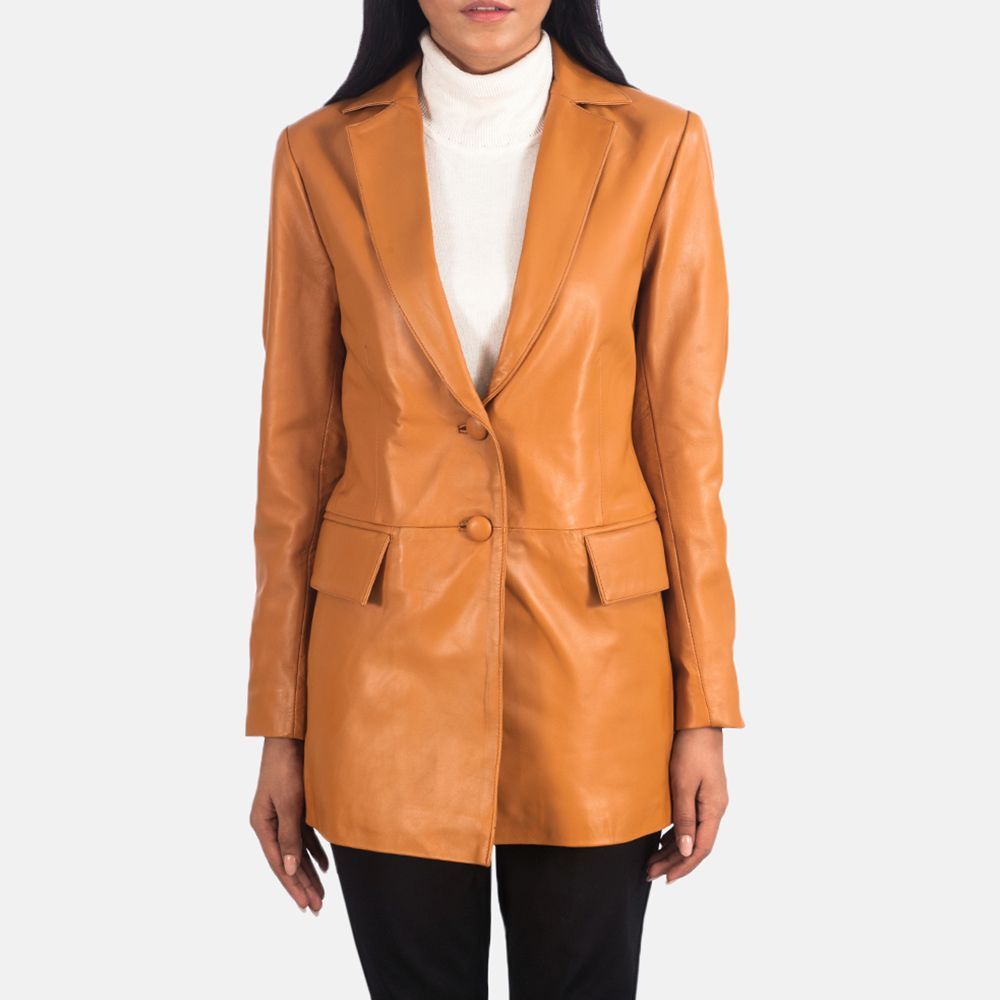 Nanushka faux-leather fitted blazer - Neutrals