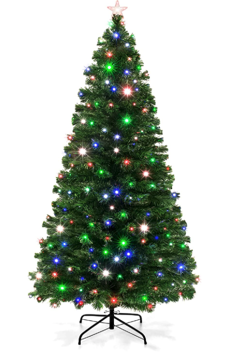 Pre-Lit Fiber Optic Pine Christmas Tree