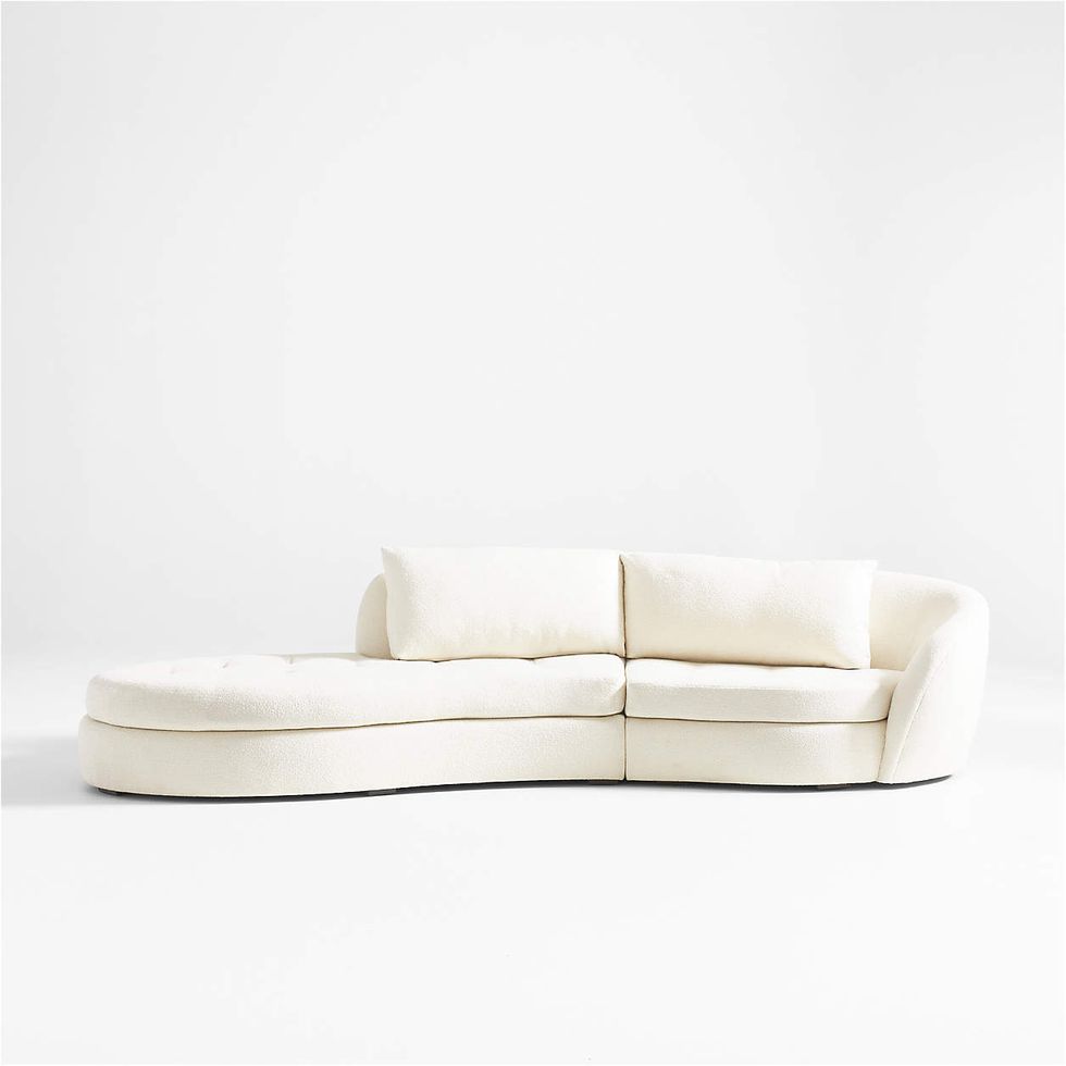 Sinuous Curved 2-Piece Left Arm Chaise Sectional Sofa by Athena Calderone