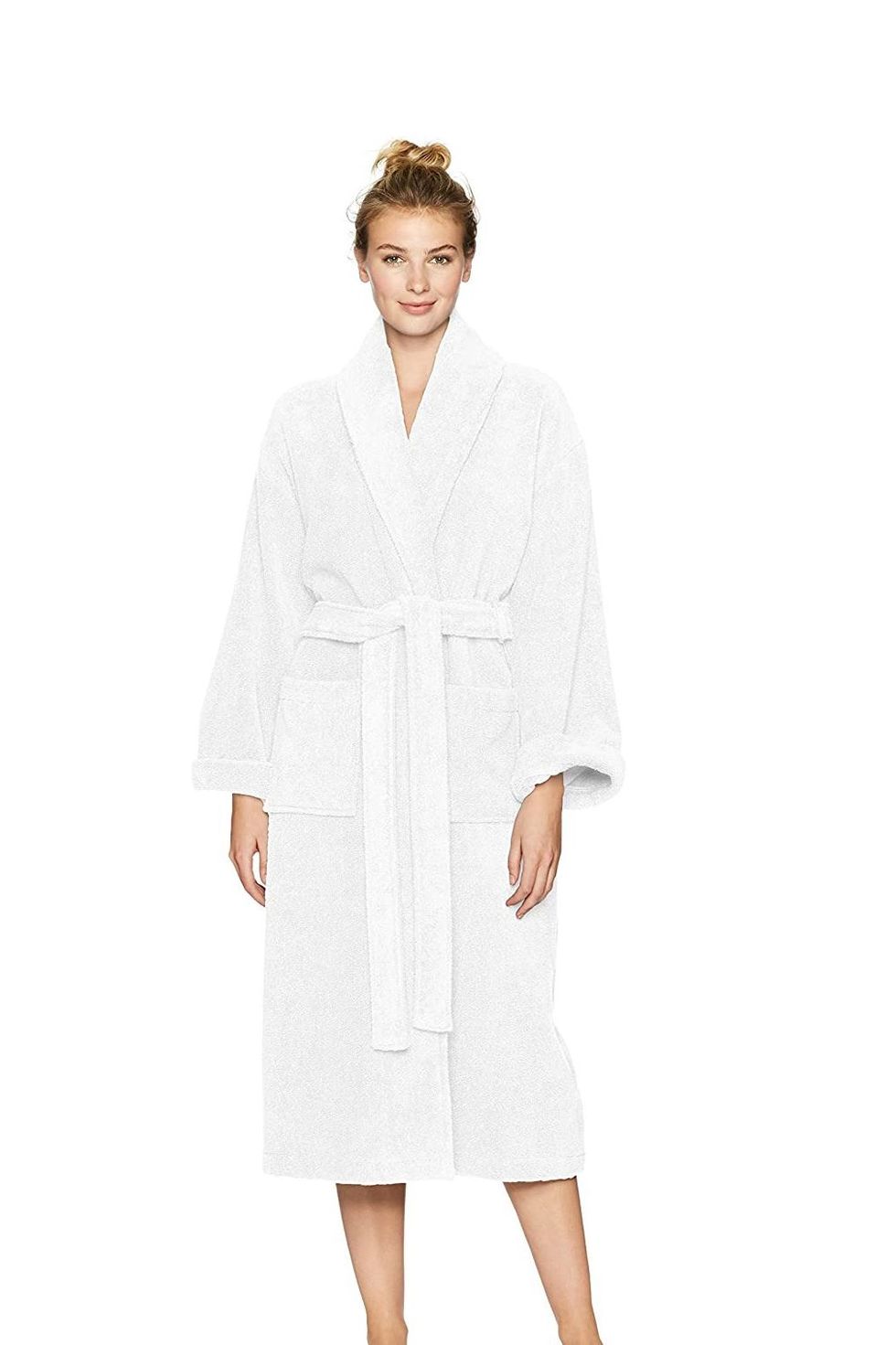 NY Threads Women Fleece Hooded Bathrobe - Plush Long Robe (Large, Taupe)