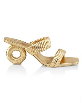 Cult Gaia Valence Metallic Leather Sandals