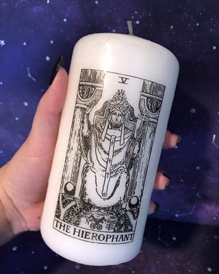 Hierophant Tarot Pillar Candle