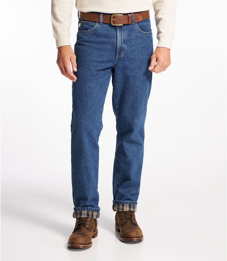 Fleece lined store jeans for men