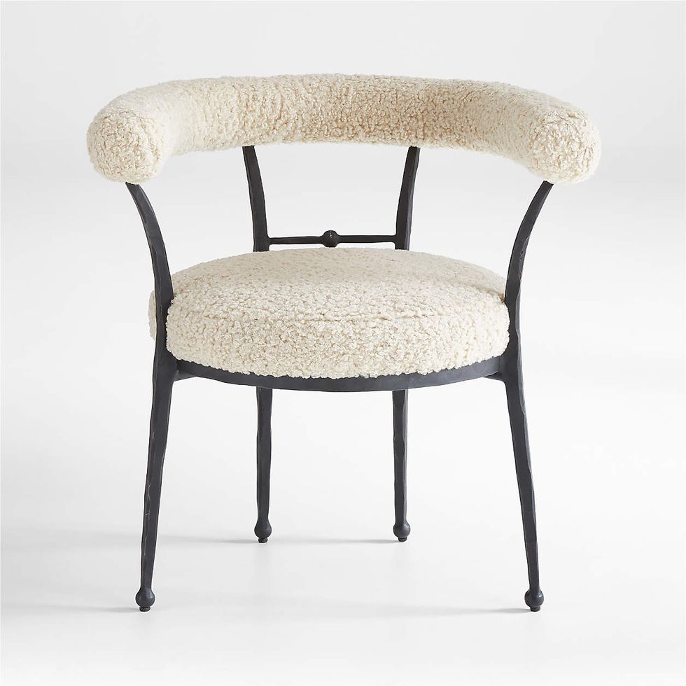Rodin White Boucle Dining Accent Chair