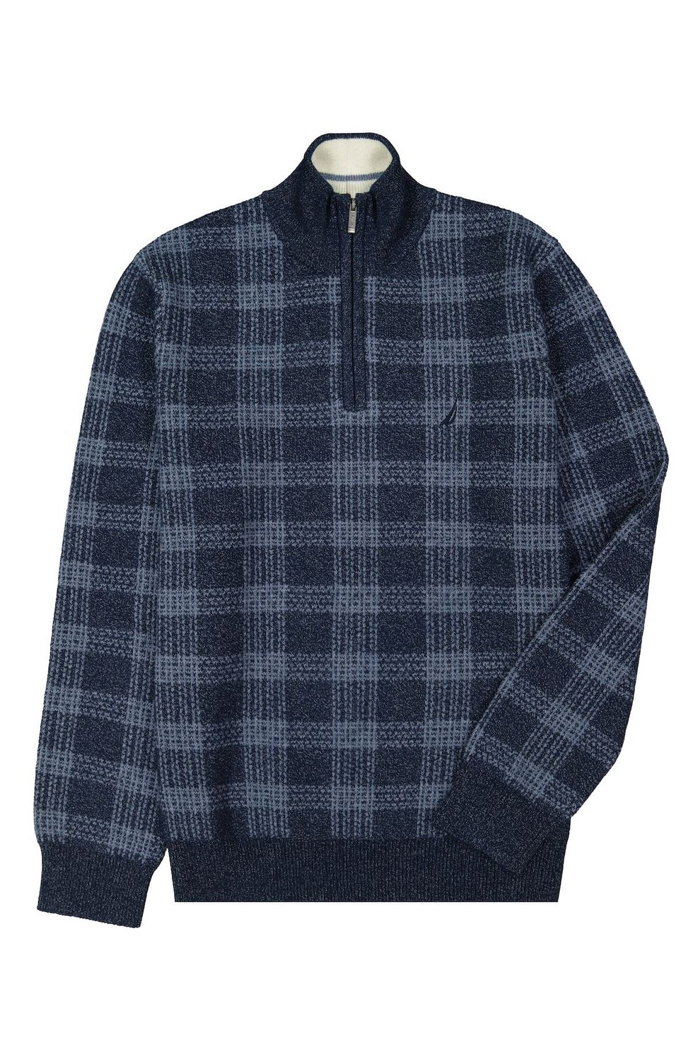 Sustainably Crafted Plaid Quarter-Zip Sweater