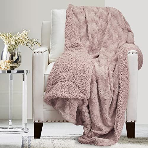 Faux Fur and Sherpa Throw Blanket