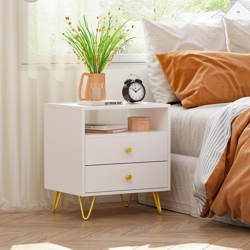 Two-Drawer White Nightstands