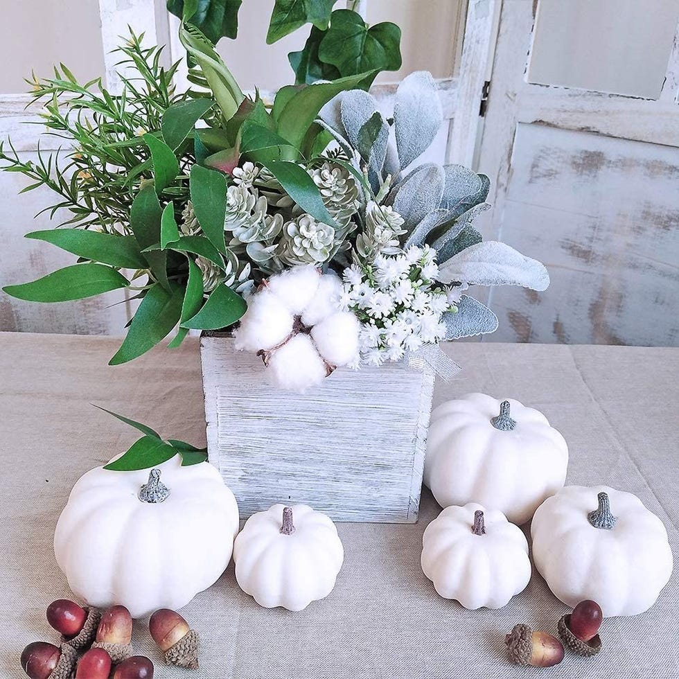 White Artificial Pumpkins