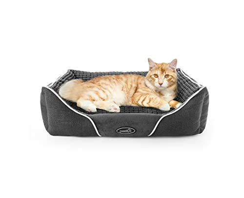 cama para gatos y gatos aprox cama para mascotas KARLEPET Bonito diseño supersuave y cálida 40 x 40 x 32 cm cojín lavable gris 