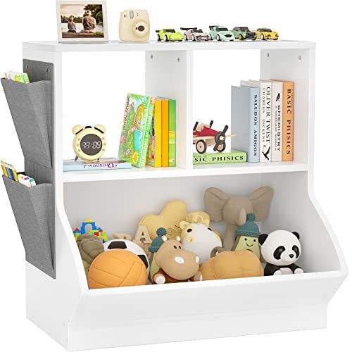 Toy Storage Organizer with Bookcase