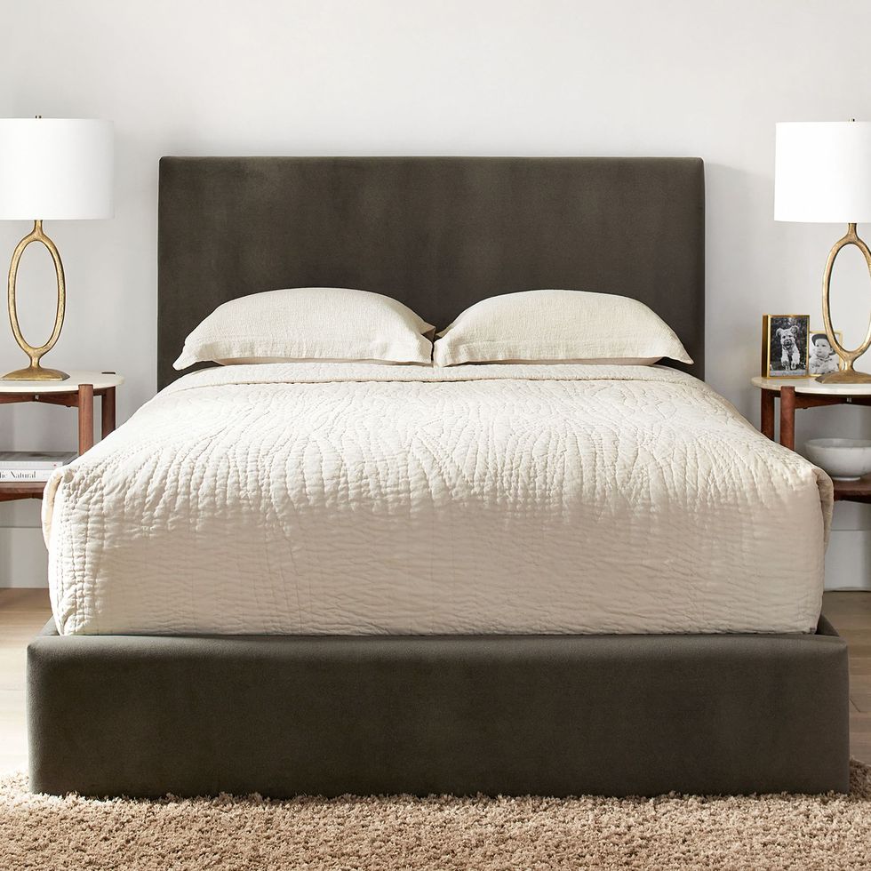 Raleigh Square Upholstered Low Platform Bed