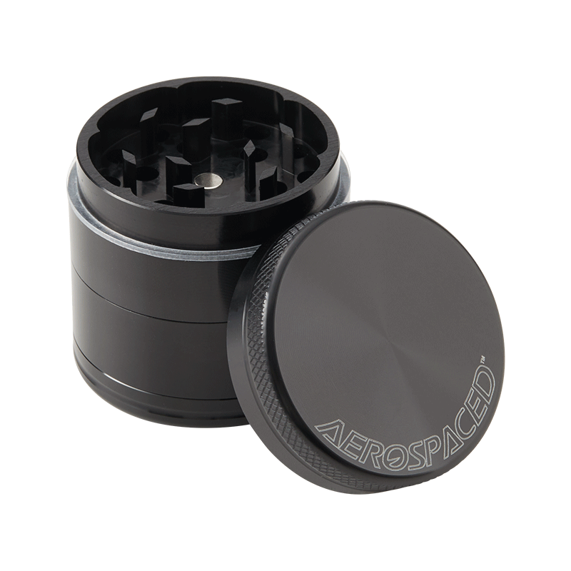 Herb Grinder,4 Pieces 2.5,Premium Aluminum Alloy,Spice Grinder with Clear Top Window,Black and Golden,by Cani 