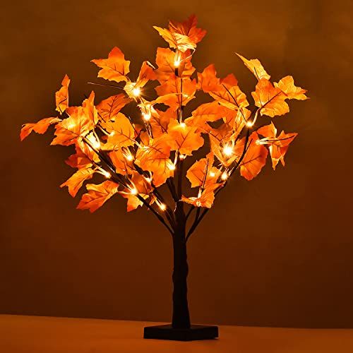 Mini Lighted Artificial Fall Maple Tree