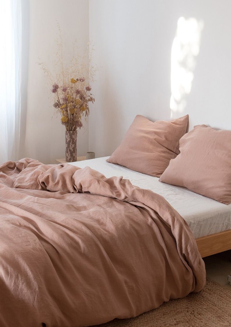 Rose Linen Bedding Set