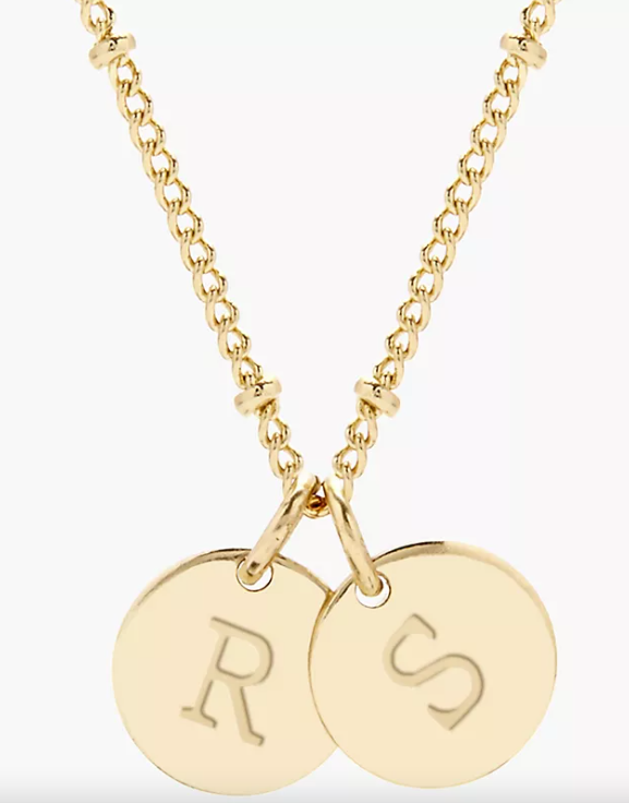 Custom Two Initial Gold Filled Disc Necklace