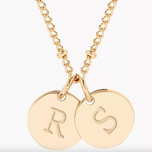 Custom Two Initial Gold Filled Disc Necklace