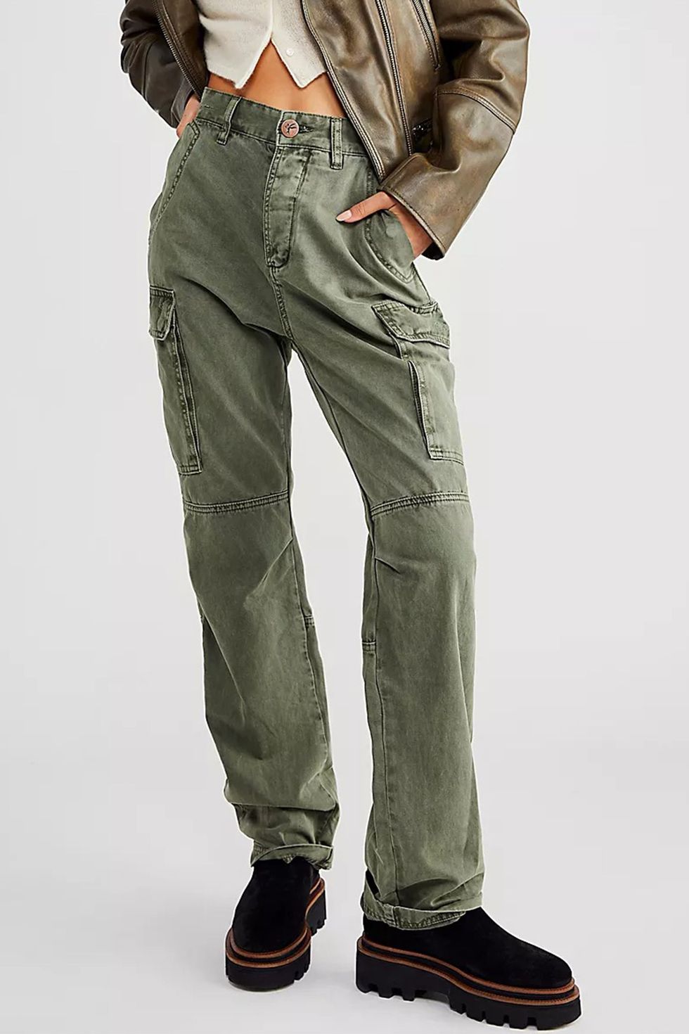 Green Cargo pants for Women