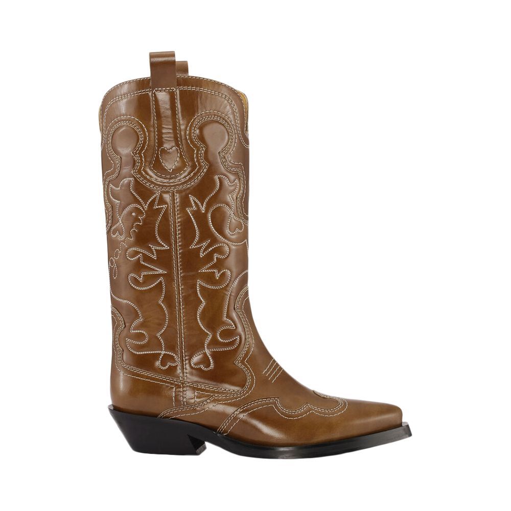 Embroidered Leather Cowboy Boots