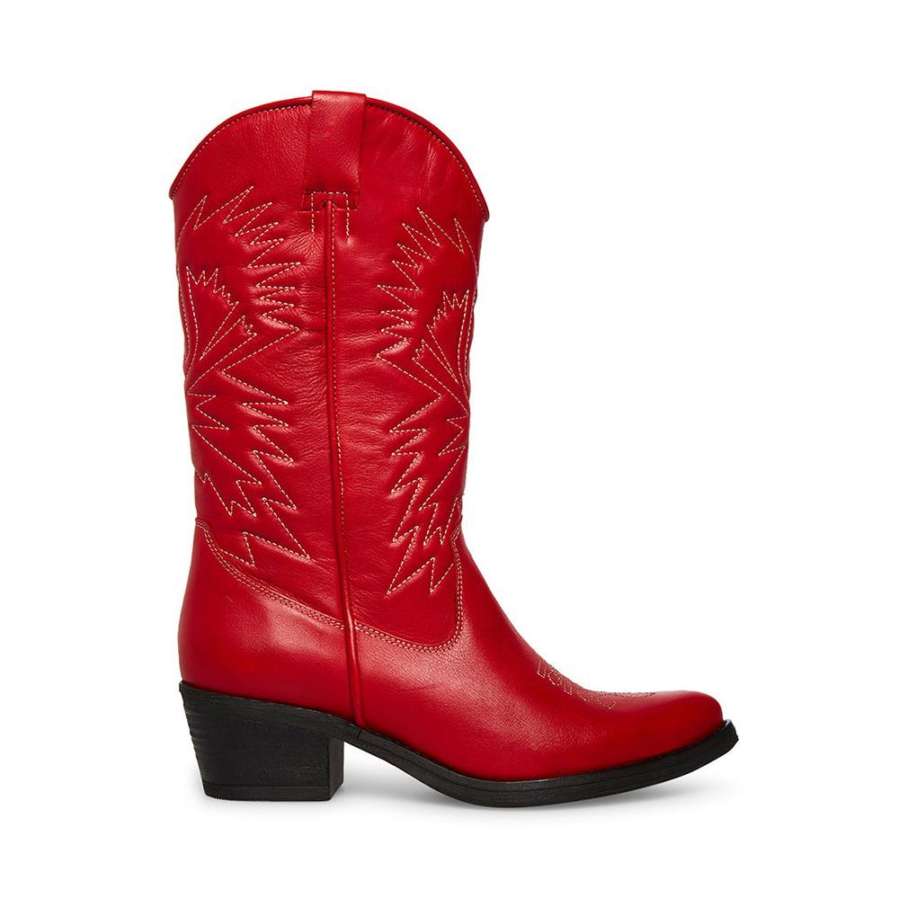 Hayward red leather boots
