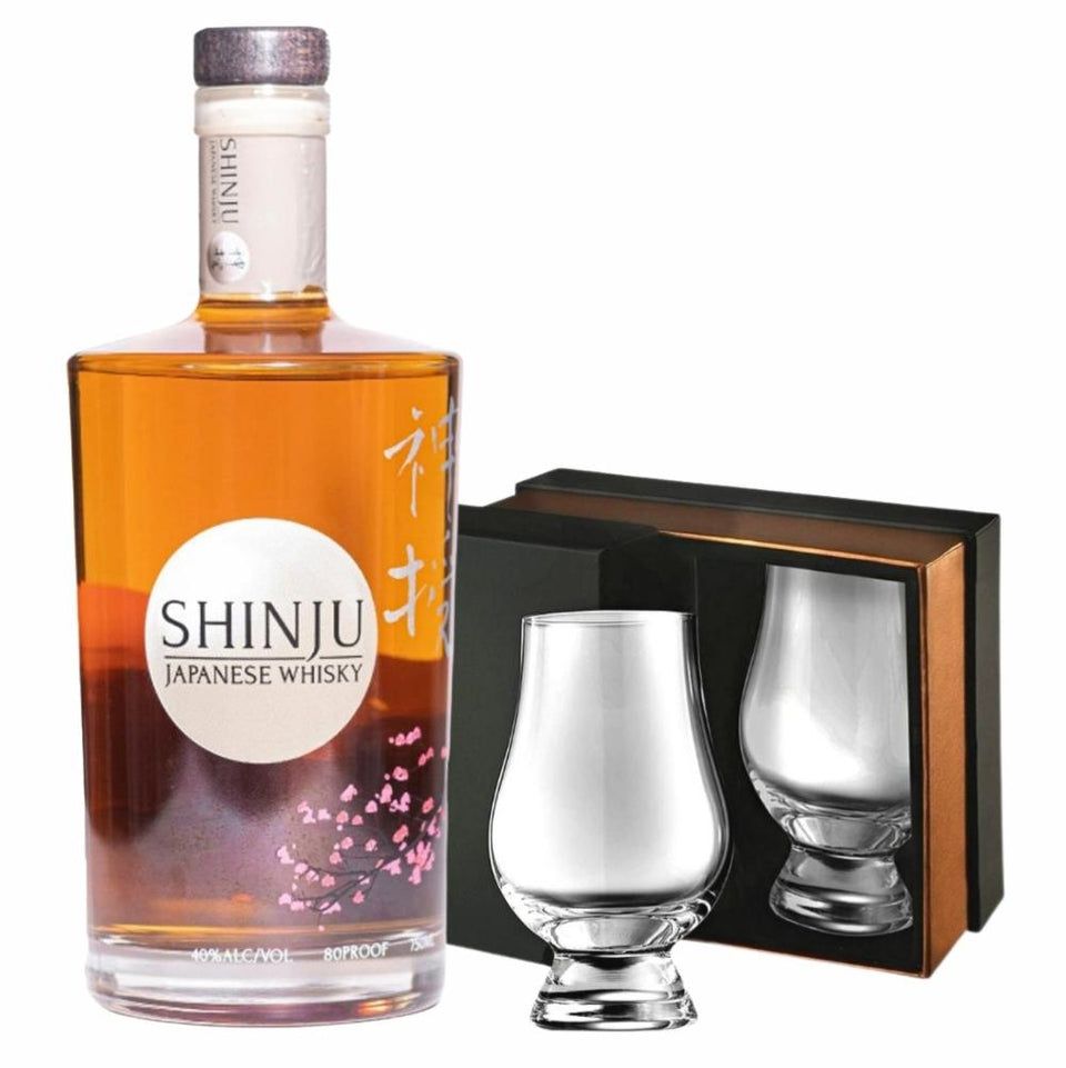 Shinju Japanese Whisky White Pearl with Whisky Glasses