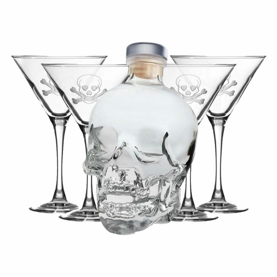 Crystal Head Vodka with Martini Glasses