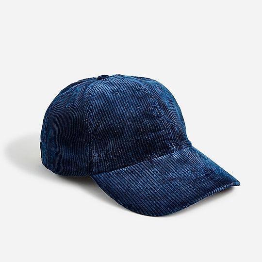 Garment-dyed corduroy baseball cap