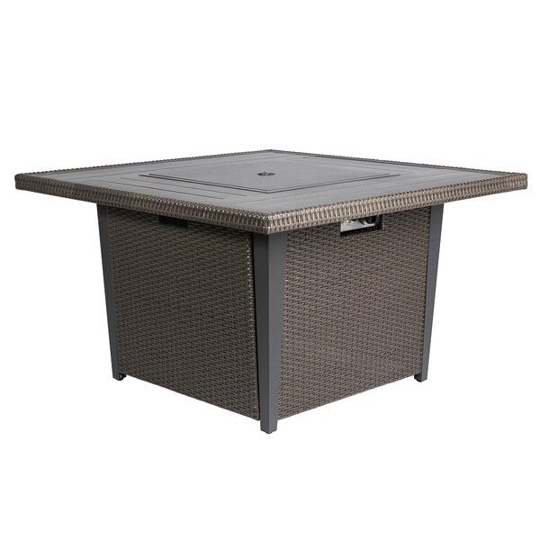 Dellana Propane Outdoor Fire Pit Table with Lid