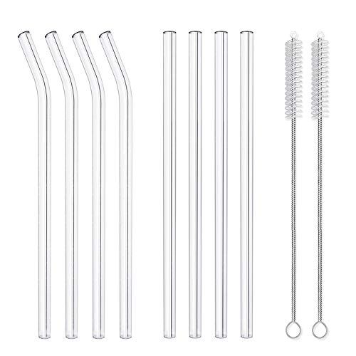 8 Pack Reusable Glass Drinking Straws