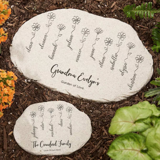 Garden Of Love Personalized Round Garden Stone