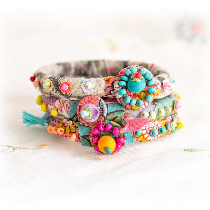 Fabric Bracelets Tutorial, Craft Kits for Teens, Diy Bracelet Kits for  Adults, Customize Wrap Fabric Bracelet for Women, Creative Gifts 