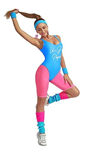 80s Workout Costume Adult Neon Jazzercise Aerobics Outfit