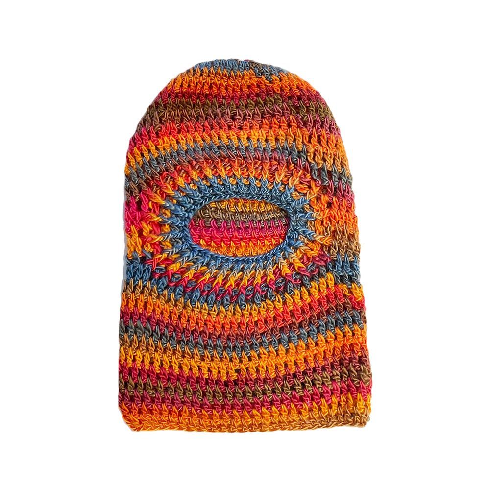 Multicolored crocheted balaclava