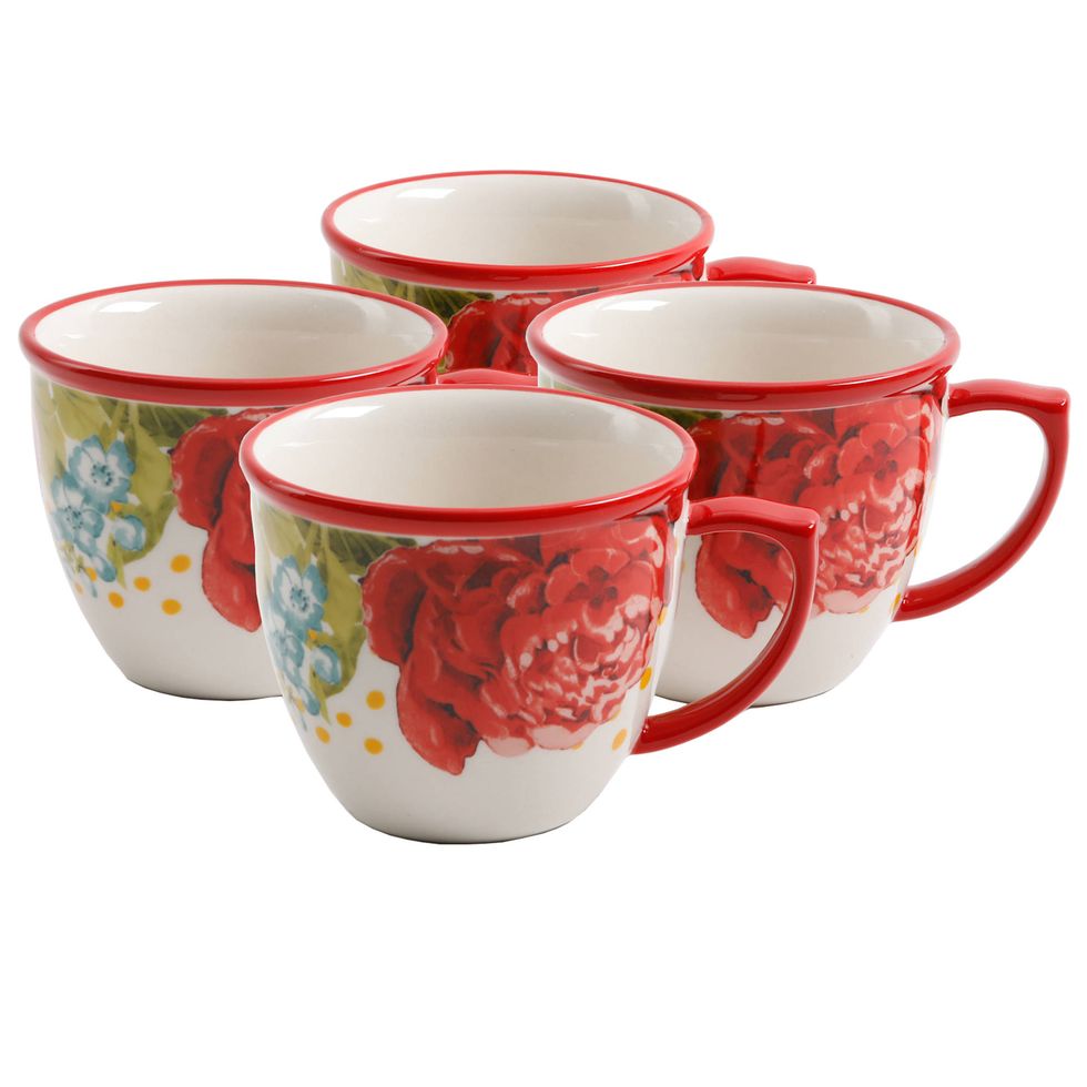 Blossom Jubilee 4-Piece 16-Ounce Coffee Cup Set