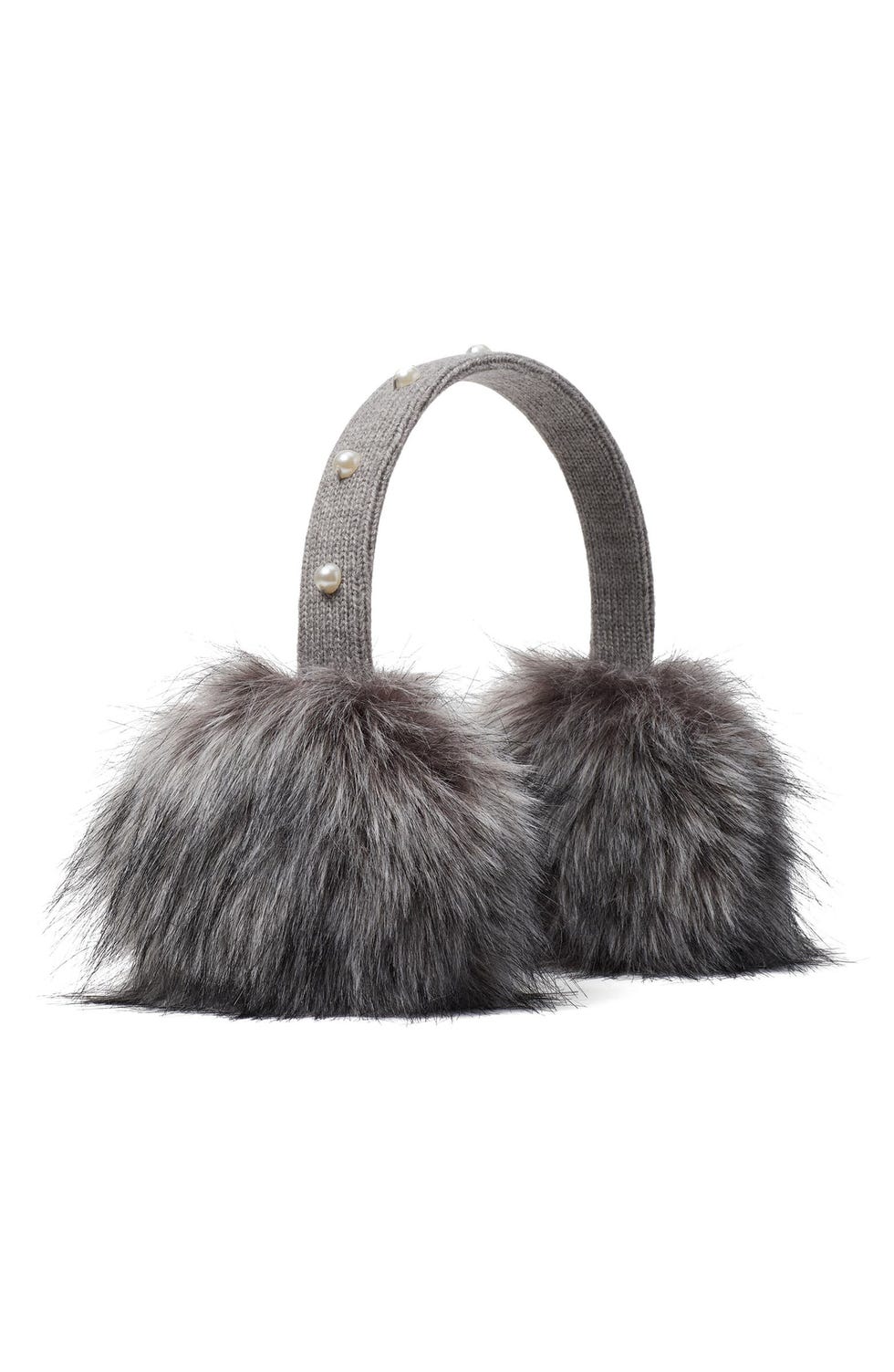 Grey Fluffy Star Ear Muffs