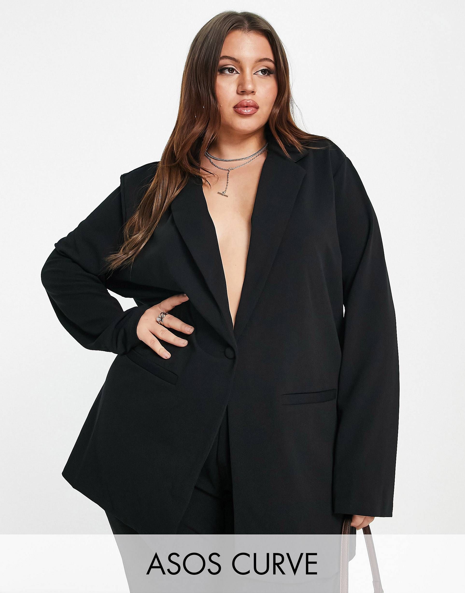 Plus size jersey on sale blazer