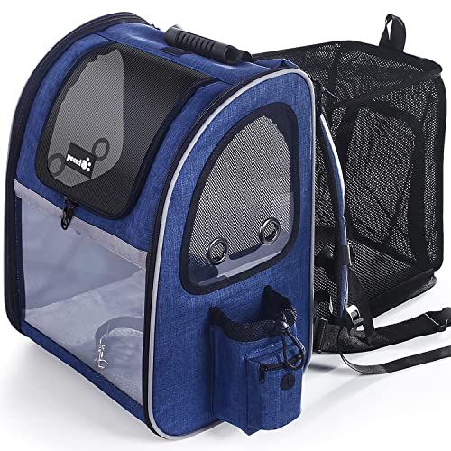 Cat Carriers for Medium Cats Under 25 lbs, Pet Carrier for Cats Dog with  Top Bag/Fodable Bowl, Soft-Sided Escape Proof with 4 Ventilated Windows,  Blue 