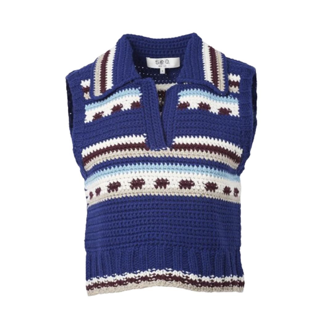 Sweater hot sale under vest