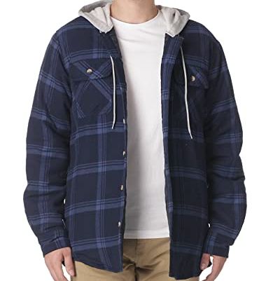 Men’s Quilted Lined Flannel Shirt Jacket