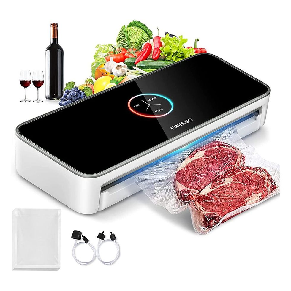 Mueller Vacuum Sealer Machine, Fully Automatic & Compact, Starter Kit with Vacuum Seal Bags/Roll, LED Light Indicators, Preserve, Marinate, Sous Vide