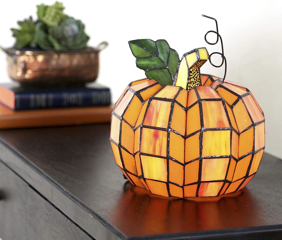 Patch The Pumpkin Stained Glass Accent Lamp
