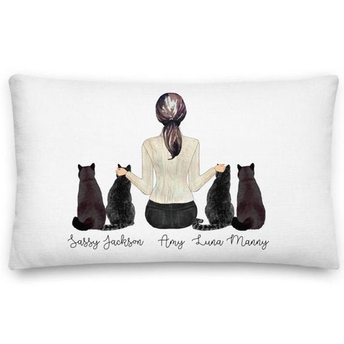 Personalized Cat Lover Pillow