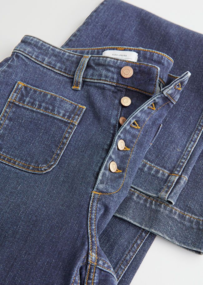 Flared Buttoned Jeans