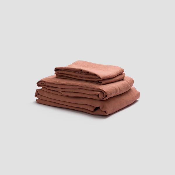 Warm Clay Linen Sheet Set